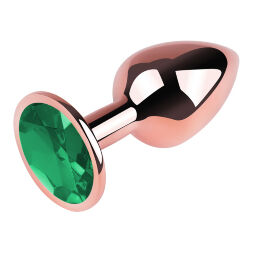 Анальна пробка з кристалом EGZO - Rose Gold Round Plug Marine size S