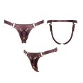 Трусики для страпона Strap-On-Me Harness Generous Aubergine, One Size, штучна шкіра, регульовані ремні