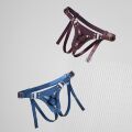 Трусики для страпона Strap-On-Me Harness Generous Aubergine, One Size, штучна шкіра, регульовані ремні