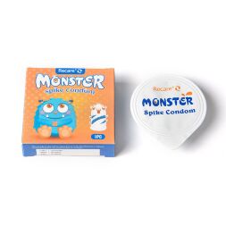 Насадка на член Recare Blue Monster Spike Condom (презерватив с усиками и спиралью шипов)