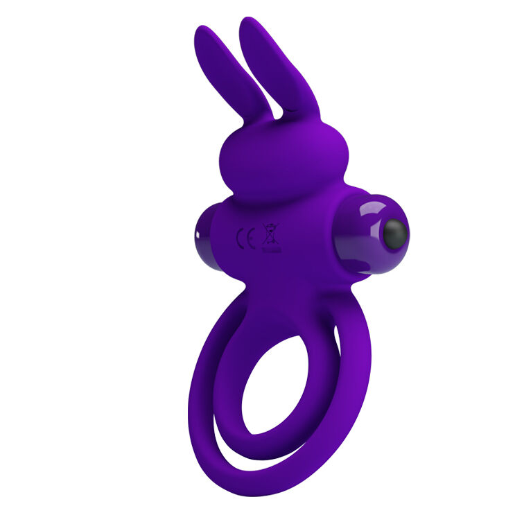 Подвійне ерекційне кільце для пеніса і мошонки - Pretty Love Vibrant Penis Ring III Purple