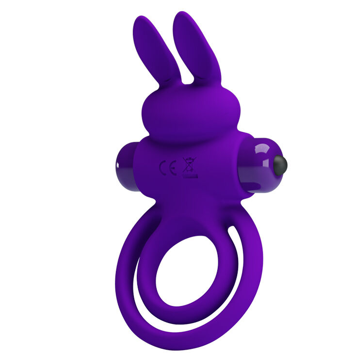 Подвійне ерекційне кільце для пеніса і мошонки - Pretty Love Vibrant Penis Ring III Purple