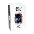 Лакированная юбка на шнуровке Art of Sex - Molly, цвет черный с эффектом голограммы, XS-M