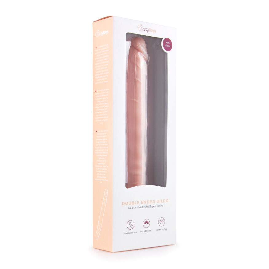 ET081SKN Фаллоимитатор с двумя концами Easytoys реалистичный, беж, 30 см