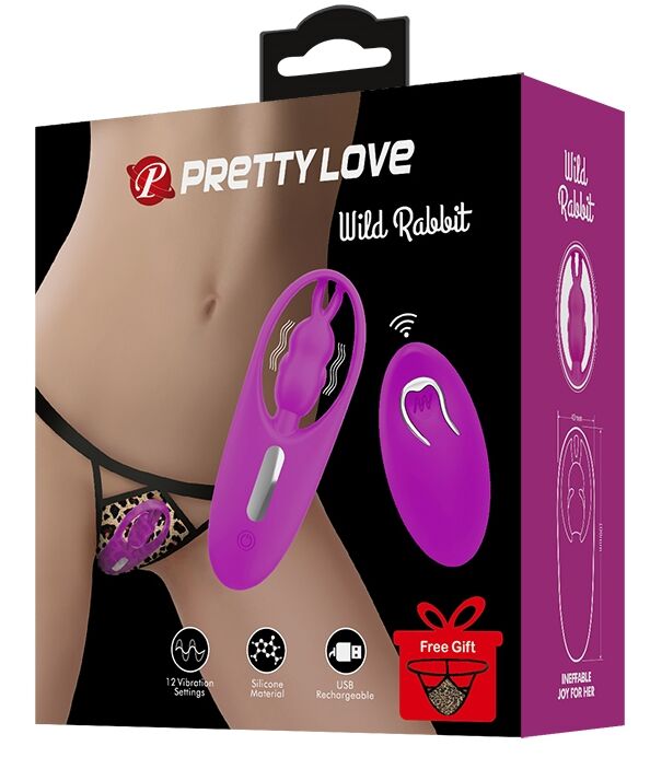 Вібро-стимулятор зайчик з пультом дистанційного керування Pretty Love - Wild Rabbit, BW-022071ZW