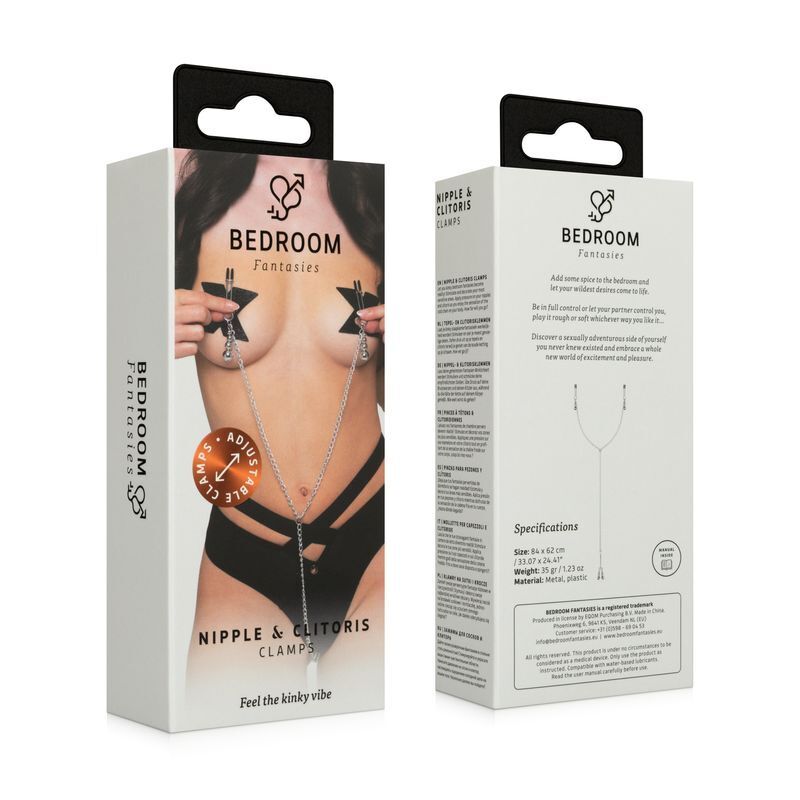 Зажимы для сосков и клитора Bedroom Fantasies: Nipple and Clitoris Clamps - Silver