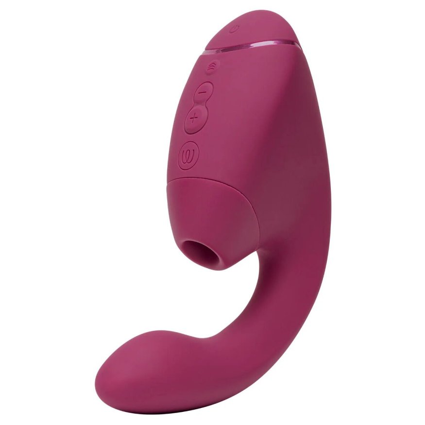 Двойной вакуумный клиторальный стимулятор с вибрацией Womanizer Next Duo - Dusky Pink