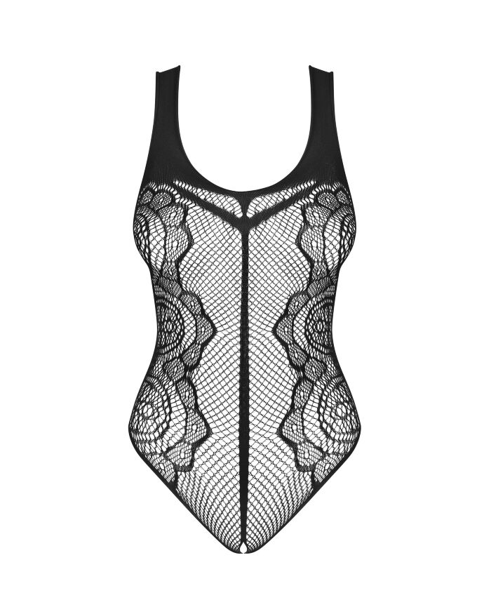 Боди с открытым доступом Obsessive Teddy B335, кружевное, черное, S/M/L