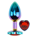 Анальная пробка с кристаллом EGZO - Multicolor Heart Plug Red size S