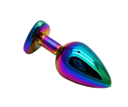 Анальная пробка с кристаллом EGZO - Multicolor Heart Plug Red size S