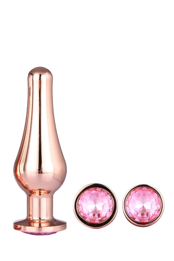 Набор анальных пробок конической формы Dream Toys GLEAMING LOVE PLEASURE SET ROSE GOLD