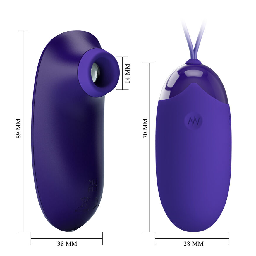 Комплект из виброяйца и вакуумного стимулятора Pretty Love - ORTHUS Youth Multifunctional 2 in 1, BI-014901WL