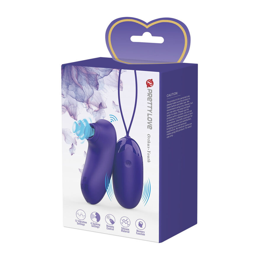 Комплект из виброяйца и вакуумного стимулятора Pretty Love - ORTHUS Youth Multifunctional 2 in 1, BI-014901WL