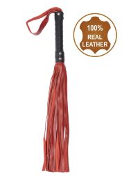 Флоггер из натуральной кожи Flirty Leather - Black &amp; Red, BG-00004