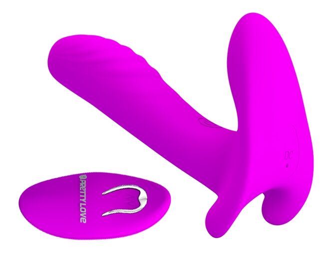 Вибробабочка с стимулятором клитора PRETTY LOVE - Remote Control Massager, BI-014850W