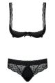 Комплект Obsessive MIAMOR SET S/M черная открыт,грудь 