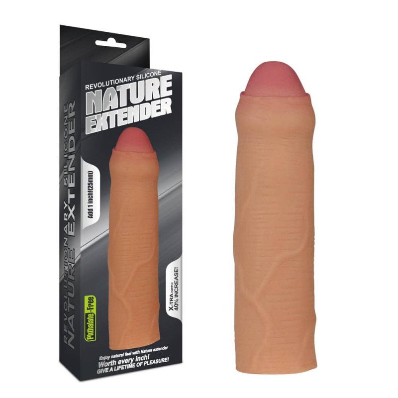 Насадка на член - Revolutionary Silicone Nature Extender Add 1" Flesh