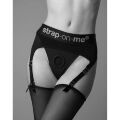 Трусики для страпона, L, с подвязками для чулок Strap-On-Me черные