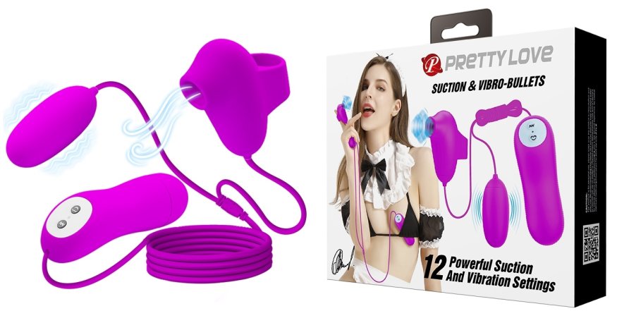 Вакуумный стимулятор с виброяйцом PRETTY LOVE - SUCTION &amp; VIBRO-BULLETS, BI-014925