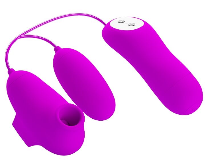 Вакуумный стимулятор с виброяйцом PRETTY LOVE - SUCTION &amp; VIBRO-BULLETS, BI-014925