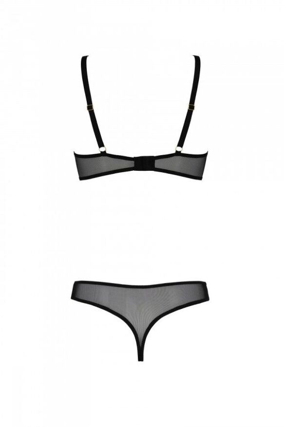 Еротичне боді Passion MARINA BODY, S/M, black, з відкритими чашками