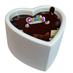 Массажная свеча с ароматом шоколада Candy Chocolate в форме сердца, 70 мл