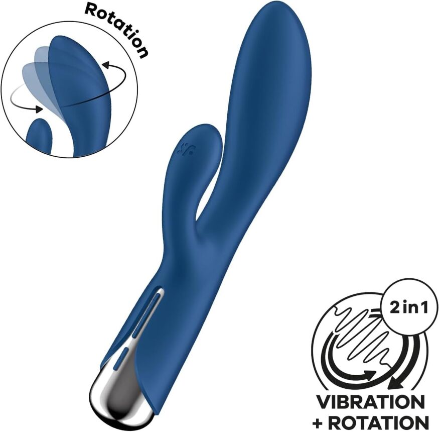 Вибратор кролик с ротацией Satisfyer Spinning Rabbit 1, синий