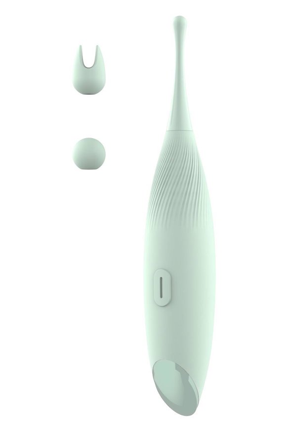Вібратор для кліторальної стимуляції Dream Toys Glam Pin Point Stimulator, з двома насадками, м'ятний