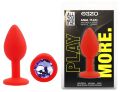 Силіконова анальна пробка EGZO - Silicone Red Round Plug Amethyst, size S