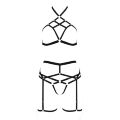 Комплект белья MORGAN SET OpenBra black L/XL - Passion Exclusive: стрэпы: трусики, лиф, пояс
