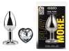 Анальная пробка с кристаллом EGZO - Silver Heart Plug Clear size M