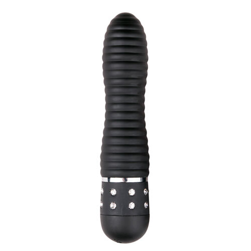 ET086BLK Вибратор ребристый Love Diamond Vibrator черный, 11.4 см