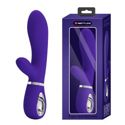 Вибратор с мягкой головкой и клиторальной стимуляцией Pretty Love - Thomas USB Purple, BI-014621-3