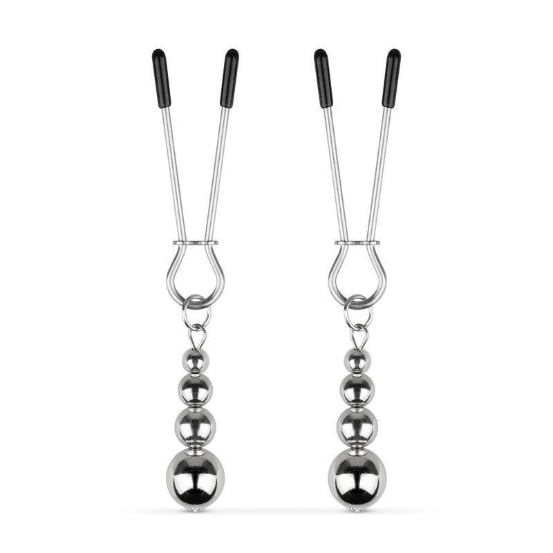 Затискачі для сосків Bedroom Fantasies: Nipple Clamps with Beaded Chain - Silver
