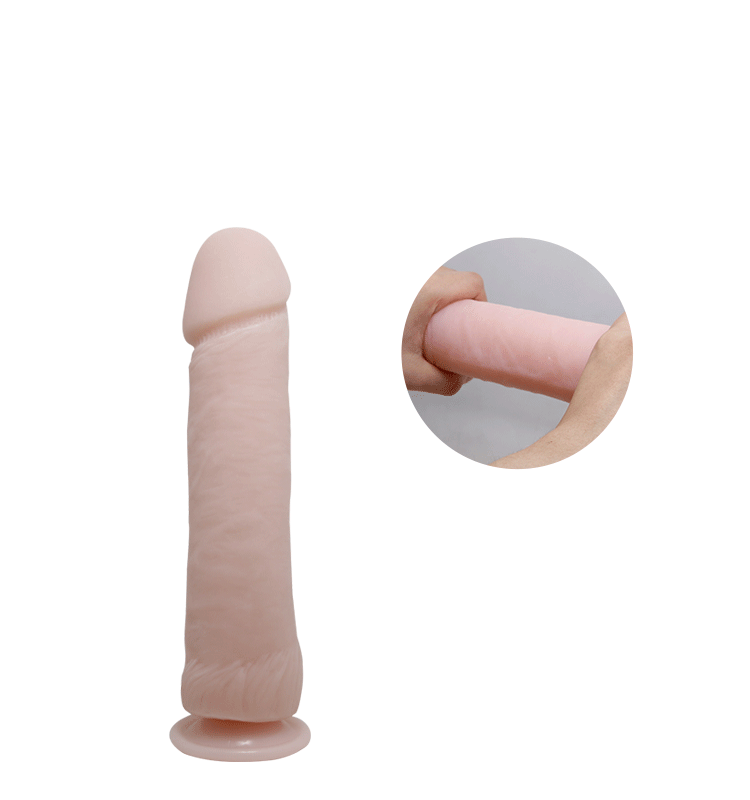 Пружний реалістичний вібратор без мошонки The Big Penis Strong Stimulation Vibrator, 26 см