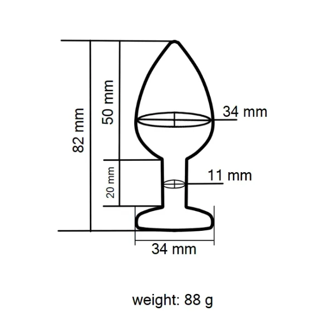Анальная пробка с кристаллом EGZO - Rose Gold Round Plug Rose size M