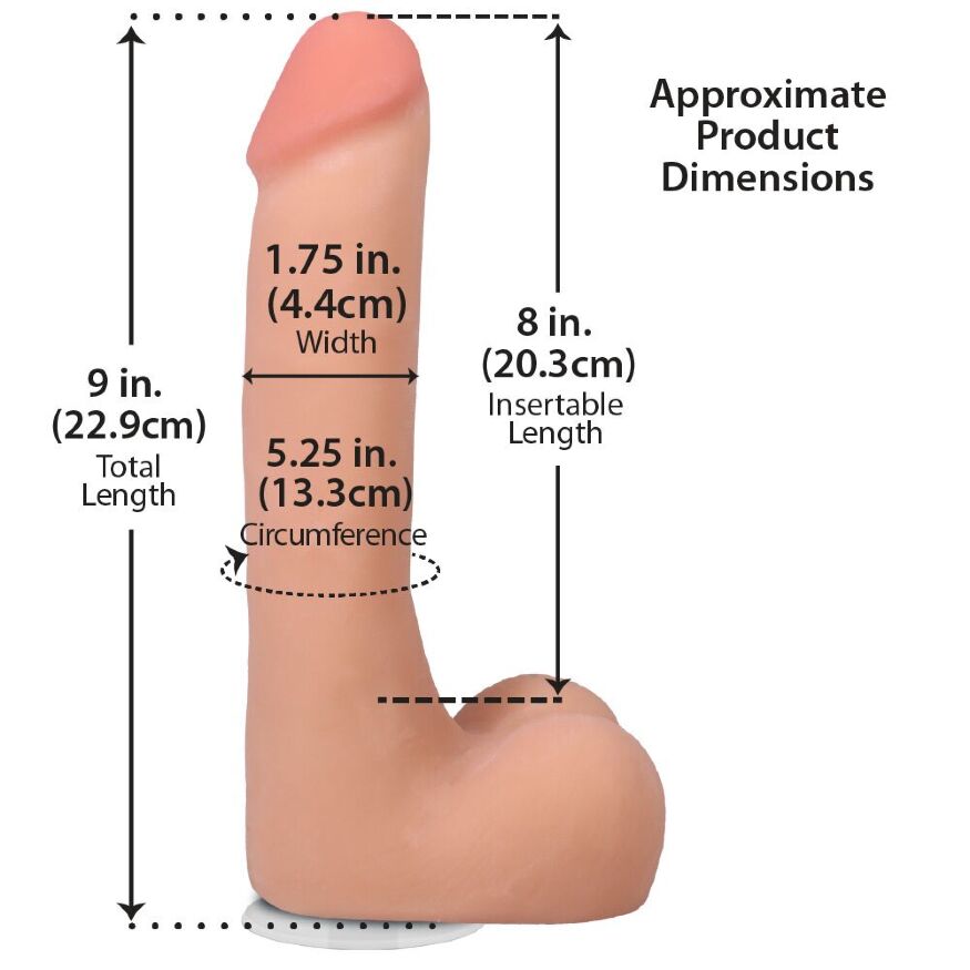 Фалоімітатор тілесний з кібершкіри Doc Johnson The Realistic Cock ULTRASKYN - 9 Inch with Balls Vanilla