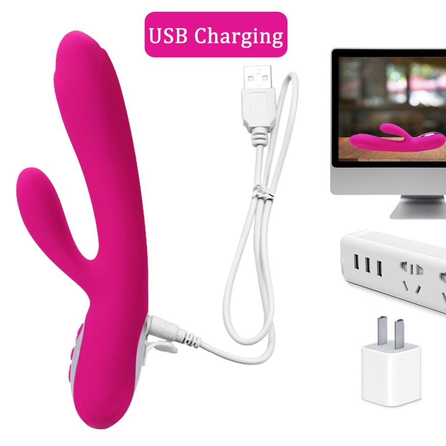 Вибратор кролик с подогревом Joker Heating Double Vibrating Massage Stick Pink