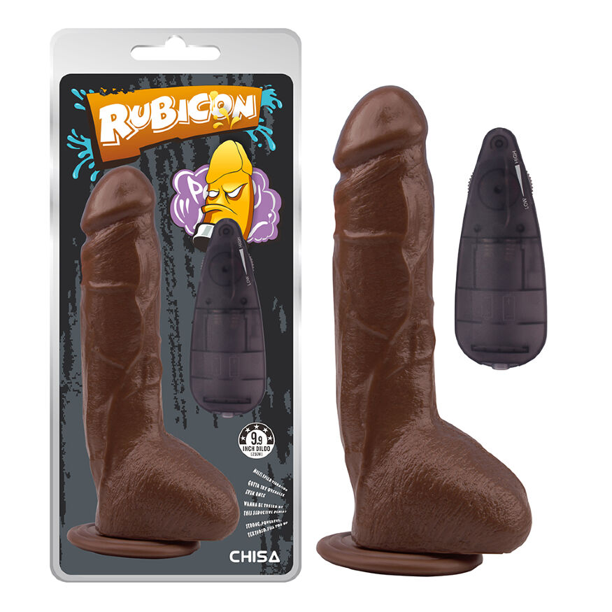 Вибратор реалистик мулат 9.9'Vibrating Dick-Brown-Rubicon-CHISA 23.5*4.8 см