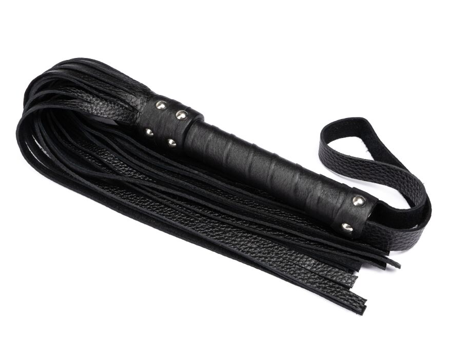 Флоггер из натуральной кожи Flirty Leather - Black, BG-00005