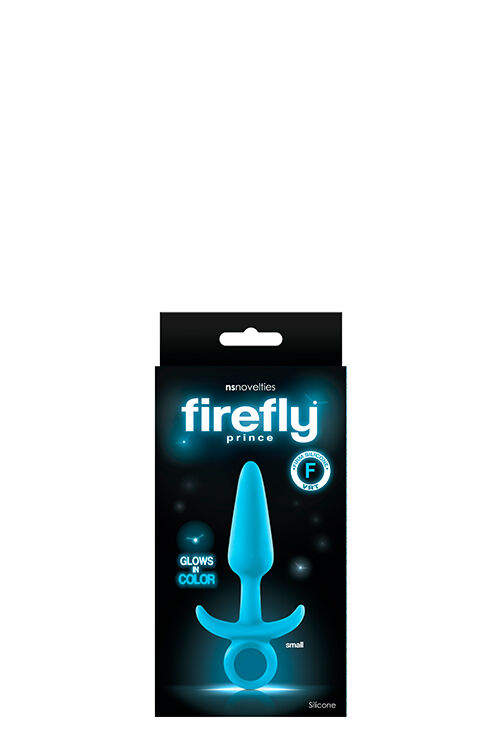 Анальная пробка с кольцом голубая NS Novelties FIREFLY PRINCE SMALL BLUE