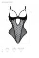 Эротическое боди Passion MARINA BODY, XXL/XXXL, black, с открытыми чашками