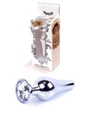 Анальна пробка - Jewellery Silver Long Plug Clear