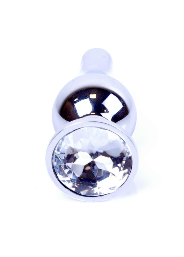 Анальна пробка - Jewellery Silver Long Plug Clear
