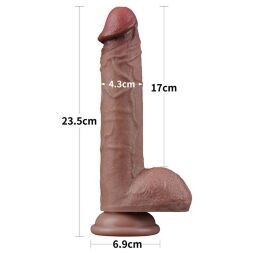 Фалоімітатор подвійної щільності LoveToy Dual-Layered Silicone Cock 9" Brown