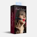Кляп силіконовий Feral Feelings Silicon Ball Gag Black/Red, чорний ремінець, червона кулька
