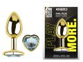 Анальная пробка с кристаллом EGZO - Gold Heart Plug Clear size M