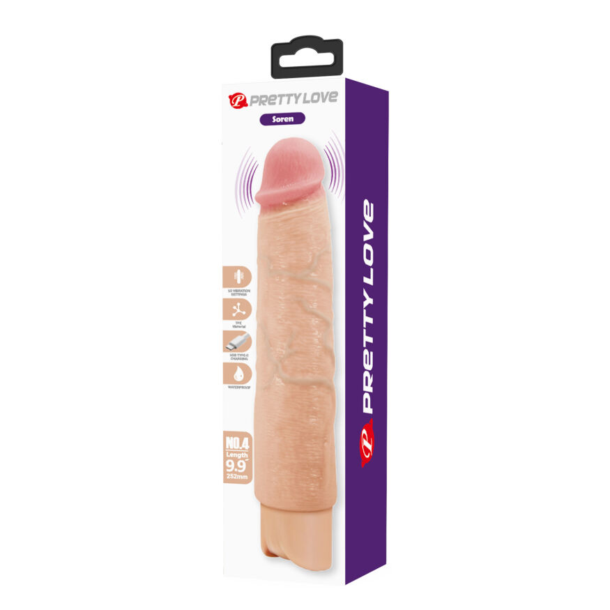 Реалістичний вібратор, що перезаряджається Pretty Love - Soren Realistic Vibrating Dildo, BW-500083