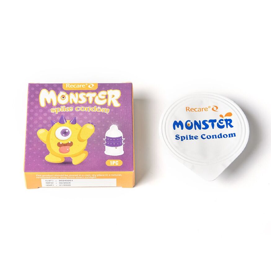 Насадка на член Recare Yellow Monster Spike Condom (презерватив с рядами пупырышков и шипов)