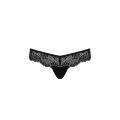 Кружевные трусики-танга с атласным бантиком Naja Thong black L/XL - Passion